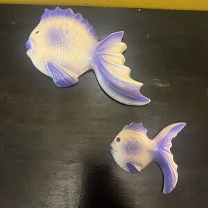 Vintage Chalkware Fish *some Tiny Paint Chips*